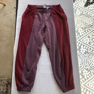 Adidas Men's Maroon Two-Tone Jogger Pants